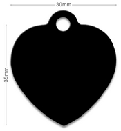 Medaille chien alu Coeur 2 Noire