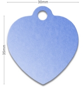 Medaille chien alu Coeur 2 Bleue