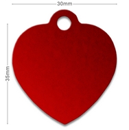 Medaille chien alu Coeur 2 Rouge