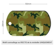 Médaille chien plaque militaire camouflage kaki