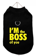 Tee-shirt Harnais Noir "I'm boss of you" jaune